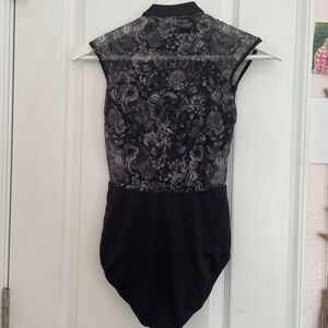 Bloch Ballet Leotard, Black/floral, size small